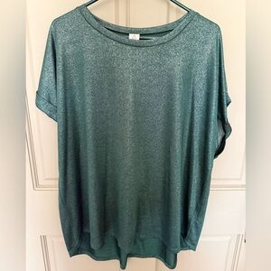 Shimmery Green Women's Short Sleeve Top